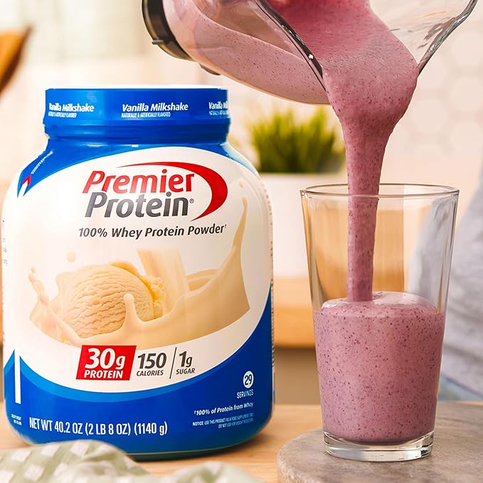 Premier Protein Protein Powder, 30g Protein, 1g Sugar, No Soy Ingredients, Gluten Free, Vanilla Milkshake, 29 Servings, 40.2oz-StrideForce Fitness