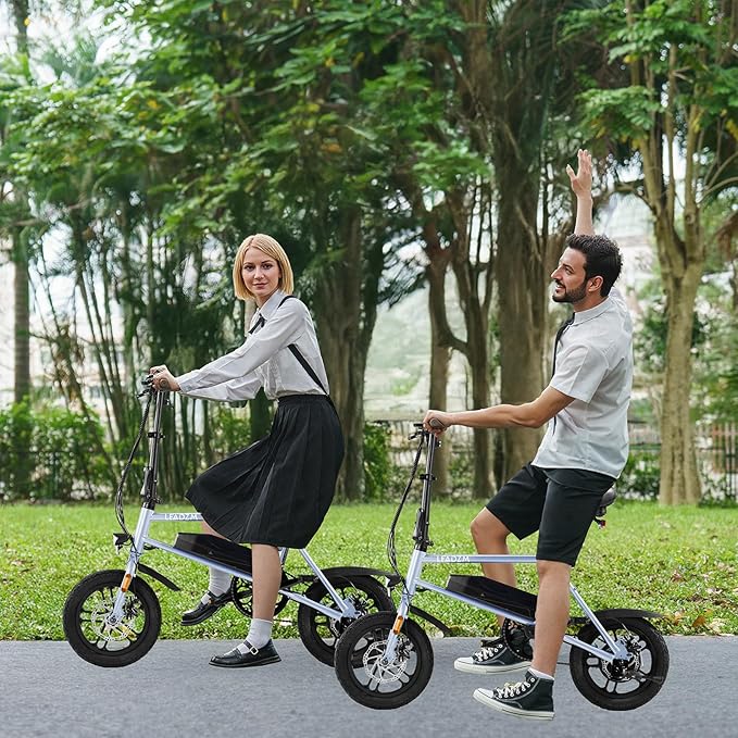 Winado Electric Bike for Adults, 14" Folding Electric Bicycle 450W Motor with Dual Disc Brakes, Max Range 25Miles(Pedal-Assist) & Speed 15.5MPH, Foldable Commuter City Ebike for Adults/Teens-StrideForce Fitness
