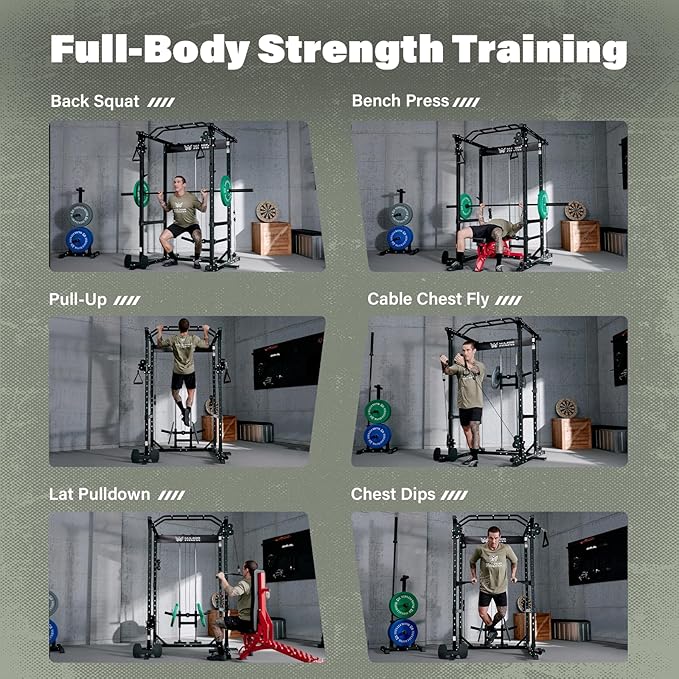 MAJOR FITNESS Drone1 Power Cage - Multi-Function Power Rack for Home Gym, Squat Rack, Cable Crossover System, for Strength Training, Heavy-Duty Steel Construction-StrideForce Fitness