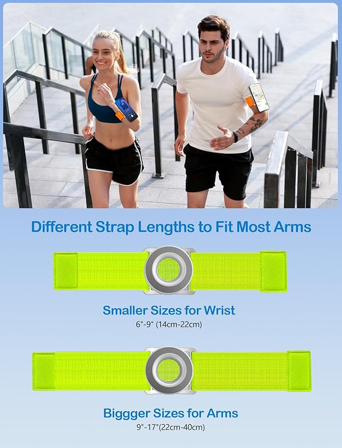 TOPGO Running Phone Holder for iPhone [360° Rotatable & Upgrade Anti-Drop] Magnetic Wrist Phone Holder, Magsafe Armband Compatible with iPhone 17 Pro and Android - Green-StrideForce Fitness