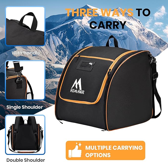 Ski Bag and Ski Boot Bag Combo-Padding Skis Bag for Air Travel,Water Proof Ski Boot Bag Fits for Skis Up to 200 CM and Boots Up To Size US13,Adults Ski Travel Bag-StrideForce Fitness