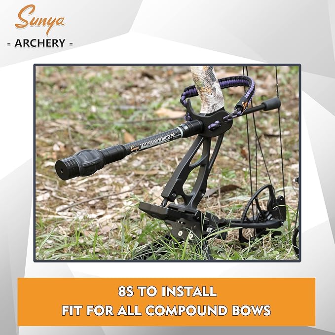 SUNYA Archery Bow Stabilizer for Compound Bow, Carbon Fiber Body Flexible Core, Damping System and Weights Kit, 8",10",12" 15" in Expedition Series-StrideForce Fitness