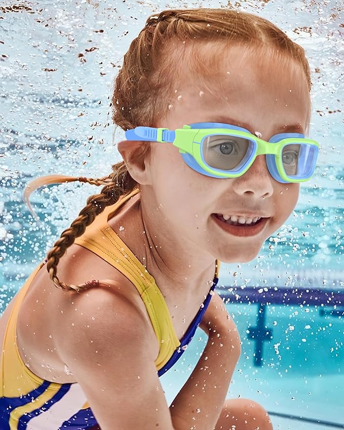 Kids Swim Goggles,Swimming Goggles for Kids 6-14, Anti-Fog UV Protection Pool Glasses for Boys Girls-StrideForce Fitness