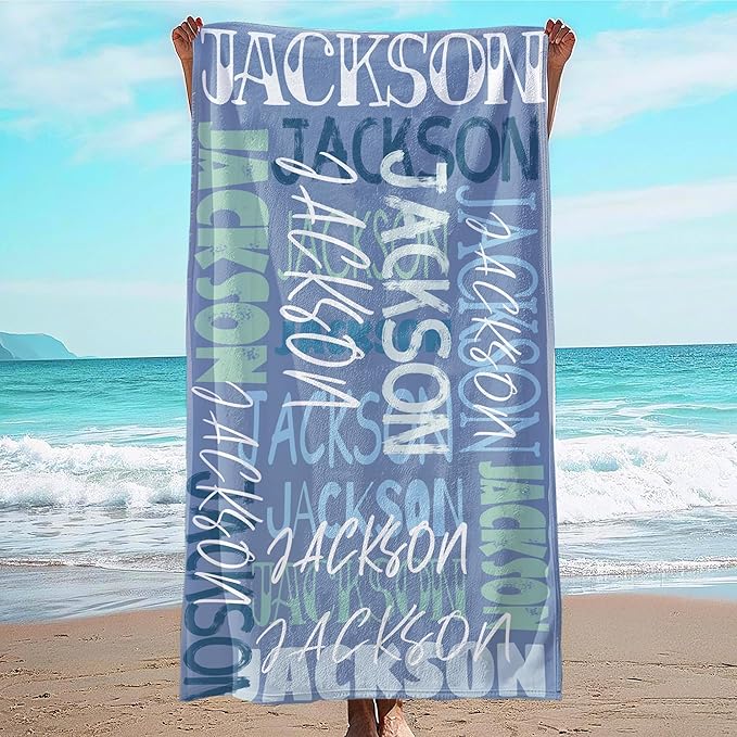 JML Personalized Beach Towel with Name, Custom Beach Towel with Name, Customized Microfiber Pool Towel, Quick Dry & Absorbent Swim Towel for Adult,Anniversary, Birthday, Summer Holiday,Vacation-StrideForce Fitness