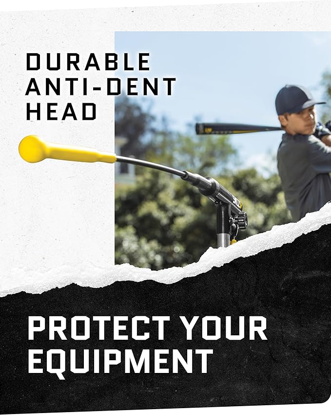 SKLZ Hurricane Batting Swing Trainer for Baseball & Softball - Durable Swing Arm - 4 Power Band System - High-Visibility, Anti-Dent Target Ball Head - Screw-in Base Legs, Metal Stakes & Carry Bag-StrideForce Fitness