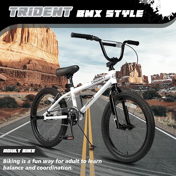 20 24 26 Inch BMX Race Bike Trident Bicycles Beginner-Level to Advanced Riders with 2 Pegs, Multiple Colors-StrideForce Fitness