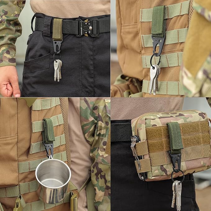 KingMoore Men's Tactical Belt Heavy Duty Webbing Belt Adjustable Military Style Nylon Belts with Metal Buckle-StrideForce Fitness