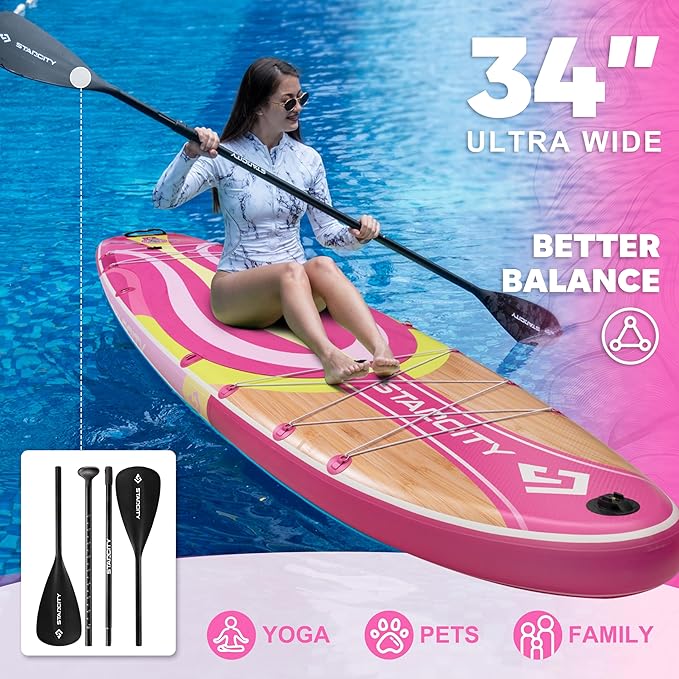 Starcity 11'6"*34"*6" Stand Up Paddle Board,Inflatable Paddle Boards for Adults w/a Simple and Non Slip Design, Moderate Length and Easy Operation, Suitable for Adults.-StrideForce Fitness