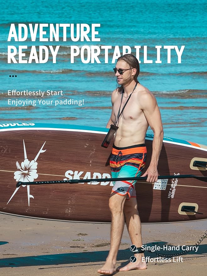 11' Inflatable Stand Up Paddle Board – Extra Wide SUP for Adults & Kids of All Skill Levels, Stable Paddleboard with Pump, Fins, Backpack, Accessories & Waterproof Phone Pouch-StrideForce Fitness