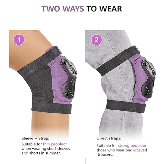 Skating Protective Gear Adult Youth Knee Pads and Elbow Pads Set, Skateboard Wrist Guards for Roller Skating Skateboarding Cycling Purple-StrideForce Fitness