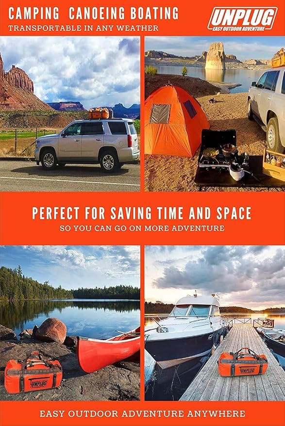 UNPLUG Ultimate Adventure Bag | 1680D Heavy Duty Waterproof Bag | Large Travel Duffle Bag which can be Used for Camping, Motorcycling, Boating, or Hunting-StrideForce Fitness