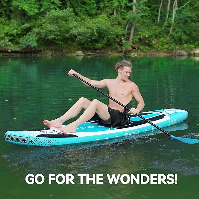 UPWELL 10'6"/11'/11'6" Inflatable Paddle Board, Stand Up Paddlboard for Youth & Adults, Stable Design, Premium SUP Accessories, Backpack, Leash, Hand Pump, Fins-StrideForce Fitness