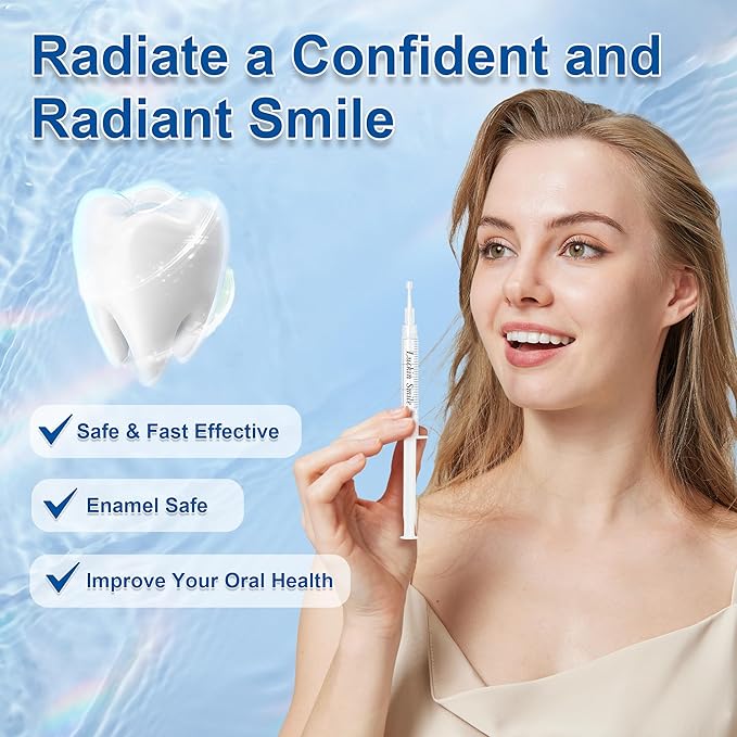 LUCKIN SMILE 10 * 3ML Teeth Whitening Gel Refill, 44% Carbamide Peroxide Suitable for Sensitive Teeth Whitening, 60 Whitening Treatments, Teeth Whiteners Used in Conjunction with Teeth Whitening Kit