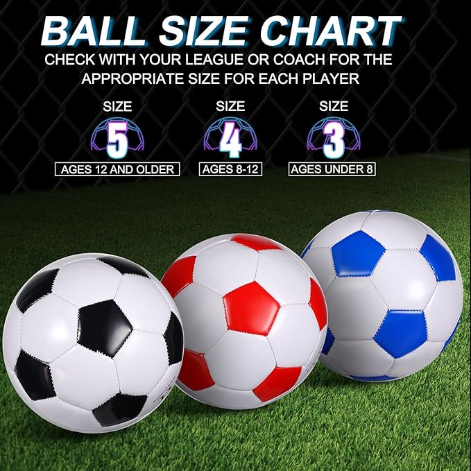 Libima 12 Pcs Soccer Balls with Pump Official Size 3/4/5 Soccer Ball Bulk for Child Adult School Sport Training Practice Christmas Operation-StrideForce Fitness