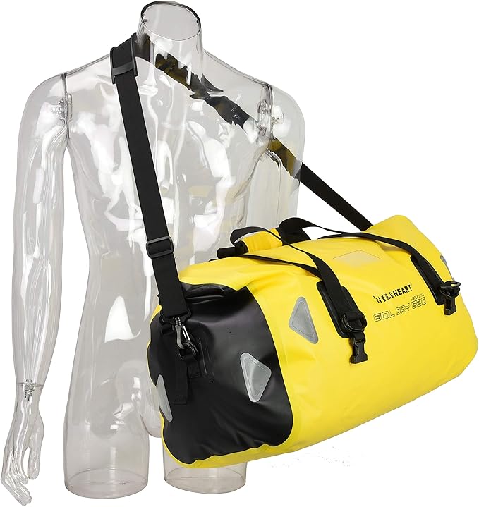 WILD HEART Waterproof Motorcycle Duffel Bag PVC500D Double-bottom With Rope Straps and Inner Pocket 40L 66L 100L for Kayaking, Camping, Boating,Motorcycle-StrideForce Fitness