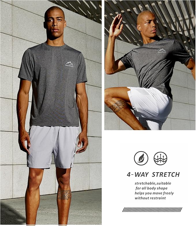 NORTHYARD Men's UPF 50+ Sun Protection Shirts Swim SPF UV Quick Dry Short Sleeve T-Shirts for Athletic Fishing Rash Guard-StrideForce Fitness