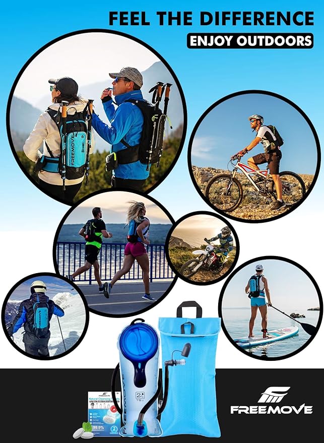 Hydration Pack with 2L or 3L Water Bladder & Cooler Bag > Keeps Drink Cool & Protects Bladders > Camelback Reservoir for Hydration Backpack, Tasteless & BPA Free, Quick Release Tube & Shutoff Valve-StrideForce Fitness