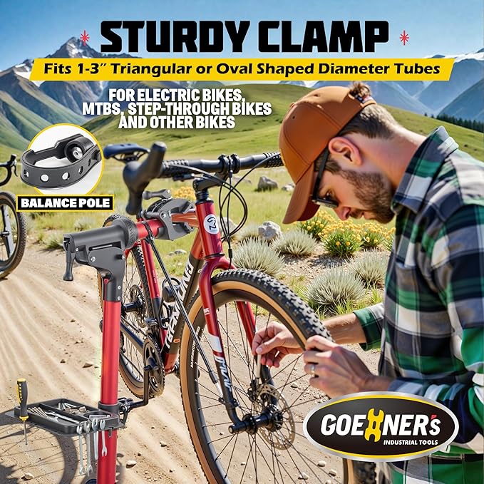 Gioventù E Bike Repair Stand Bicycle Stand(Max 110lbs) - Bike Stand for Maintenance with Super-strong Clamp, Heavy Duty Mechanics Workstand for E-bikes, Mountain Bikes and Road Bikes-StrideForce Fitness