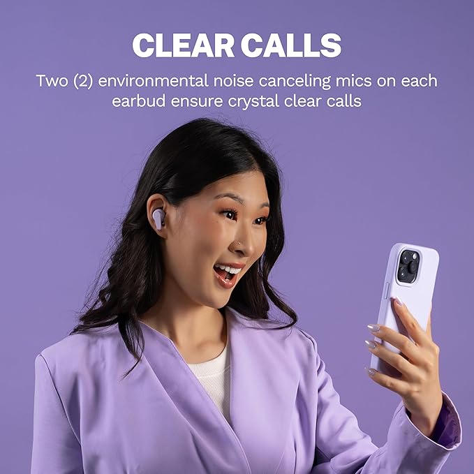 JLab Go Pods ANC True Wireless Bluetooth Earbuds & Charging Case, Hybrid Active Noise canceling + Be Aware for Safe Listening, 26+ Hours Total Playtime, Clear Calls, Custom Sound via App, Lilac-StrideForce Fitness
