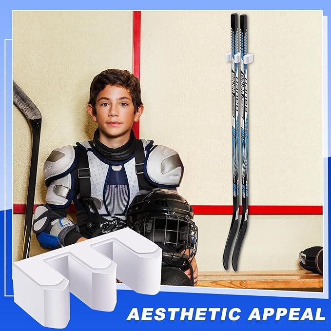 Yousoontic Hockey Stick Holder Wall Mount, 1-6 Stick Capacity, Ice and Field Hockey Organizer (Decor & Storage 2-in-1) for Home Garage Room Office Sports Decoration-StrideForce Fitness