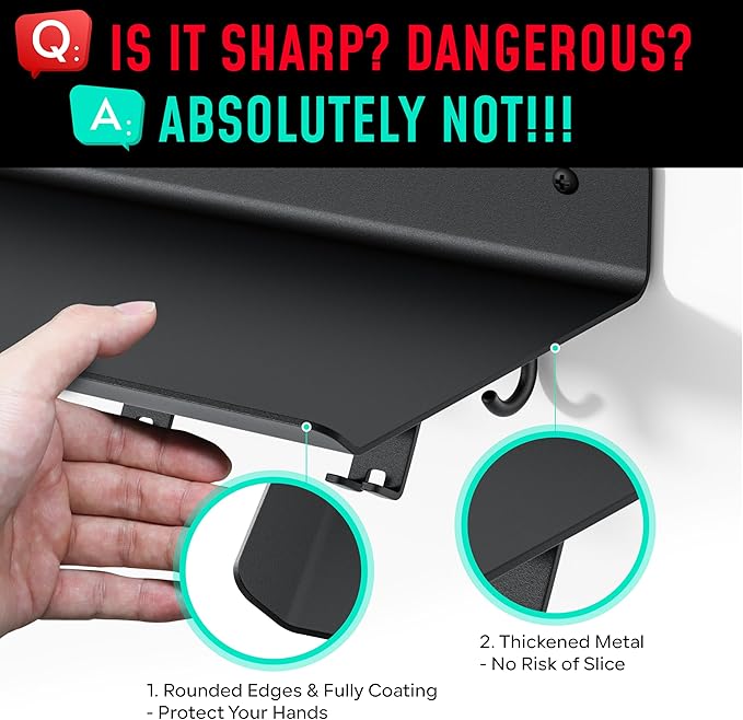 1-Tier Floating Shelf Compatible with Tonal Accessories, Home Gym Storage Shelf, Gym Rack Wall Mount Organizer, Workout Metal Holder, T-Bracket Lock Adapters Hanger, US Patent Holding-StrideForce Fitness