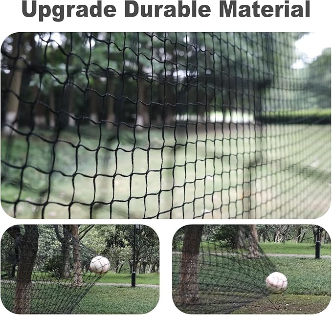 AIRHOP 22/30 FT Portable Baseball & Softball Batting Cage for Backyard Batting Practice, Durable Large Enclosed Batting Cage with Pitching Machine Hole and Removable Door-StrideForce Fitness