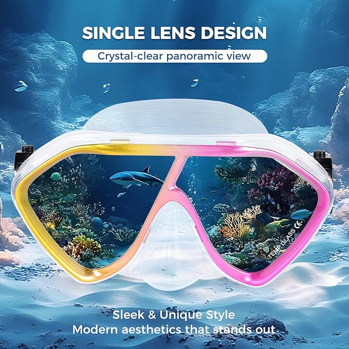 Scuba Diving Mask for Adults - Premium Anti-Fog Snorkeling Mask Comfortable & Leak-Proof Swim Goggles with Nose Cover for Scuba Diving, Snorkeling & Underwater Adventures-StrideForce Fitness
