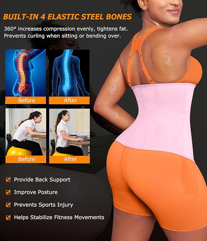 TrainingGirl Waist Trainer for Women Lower Belly Waist Trimmer Corset Tummy Wrap Workout Sweat Belt Band Sports Sauna Suit-StrideForce Fitness