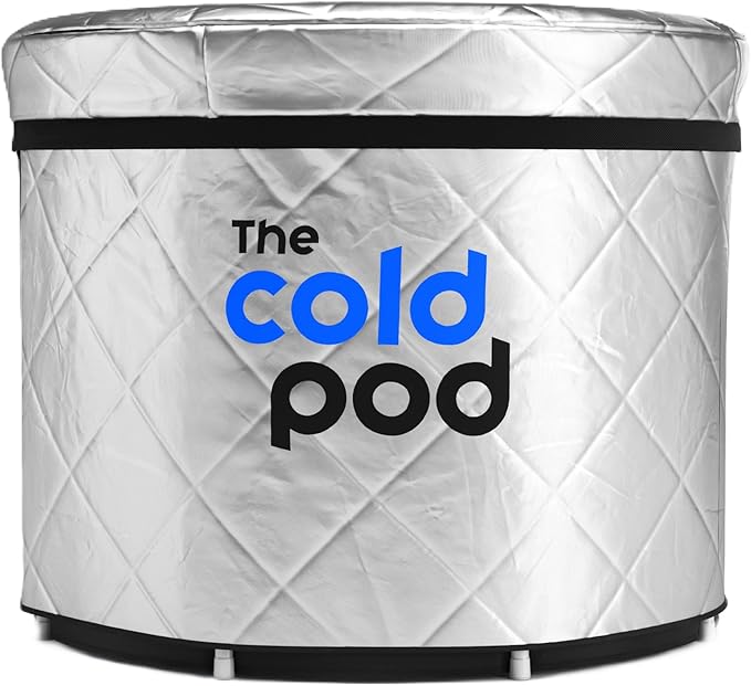 The Cold Pod Insulated XL Cold Plunge Tub Bundle - 116 Gal Ice Bath Round Tubs with Energy Saving Multi-Layer Cover - Chiller Compatible&Silver Reflective-StrideForce Fitness