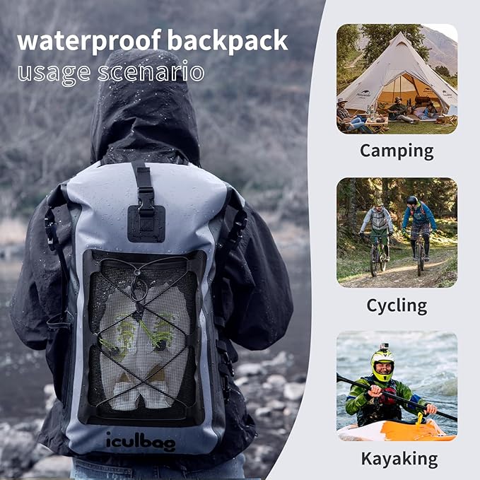 Dry Bags Waterproof Backpack for Women Men Travel Dry Bag Backpack Warterproof Bag for Kayaking Beach Boating 30L/40L-StrideForce Fitness