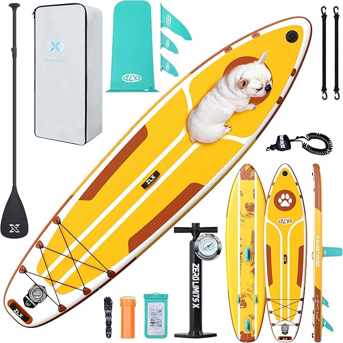 ZLX Inflatable Stand Up Paddle Board, 10'6" SUP Non-Slip Stable Deck Pad, Unique Center Fin, Premium Accessories, Portable Paddleboard for Adults, Beginners, All Skill Levels-StrideForce Fitness