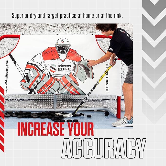 Snipers Edge Hockey - Ultimate Goalie Shooter Tutor - Fits Inside Goal - Long Lasting Durability with Its Impact Resistant Vinyl-StrideForce Fitness