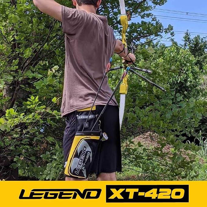 Legend XT420 Field Quiver - Left or Right-Handed Quiver Arrow Holder, Archery Quiver with 3 Arrow Tube, Durable Nylon Hip Quivers with Multiple Pockets for Archery Accessories, Score Card & Tools-StrideForce Fitness
