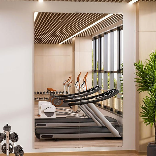 2PCS 71" X 24" Gym Mirror - Full Length Wall Mirror for Gyms, Dance Studios, Home and Yoga - Easy Installation, Ultra Light Shatterproof Nano Miorror Reduces 60% Commercial Insurance Costs, 5LB Each-StrideForce Fitness