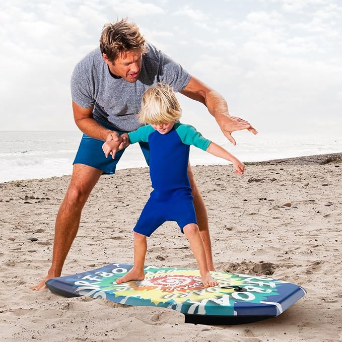 Goplus 41''/37''/33'' Lightweight Body Board for Beach, Surf Board with EPS Core, XPE Deck, HDPE Slick Bottom, Wrist Leash, Bodyboard for Kids Adults Surfing-StrideForce Fitness