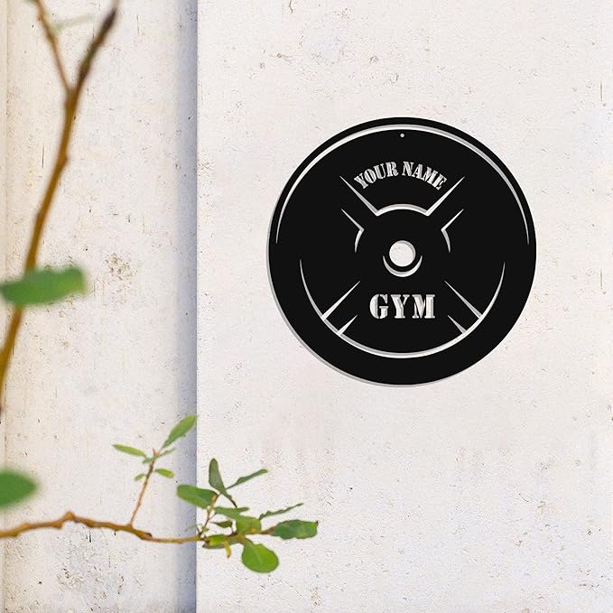 Personalized Home Gym LED Tin Metal Sign Multiple Sizes, Gym Sign Wall Decor, Exercise Workout Room Decor Fitness Center, Motivational Inspirational Hanging Wall Art Wall Plaque (05 w/o lights)-StrideForce Fitness