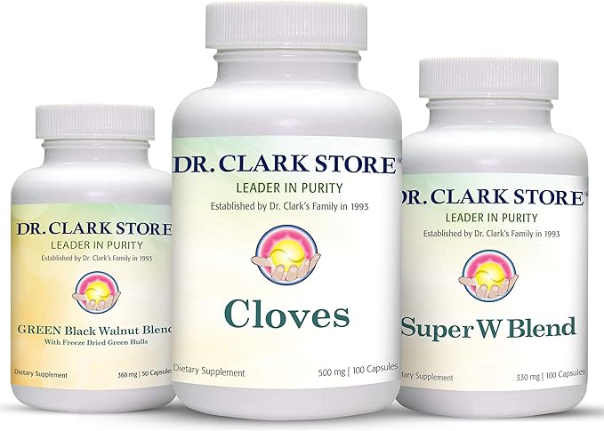 Dr. Clark Store Intestine Support & Cleanse Kit - with Freeze-Dried Green Black Walnut Hulls, Wormwood, and Cloves-Helps Maintain Optimum Intestinal Function-StrideForce Fitness