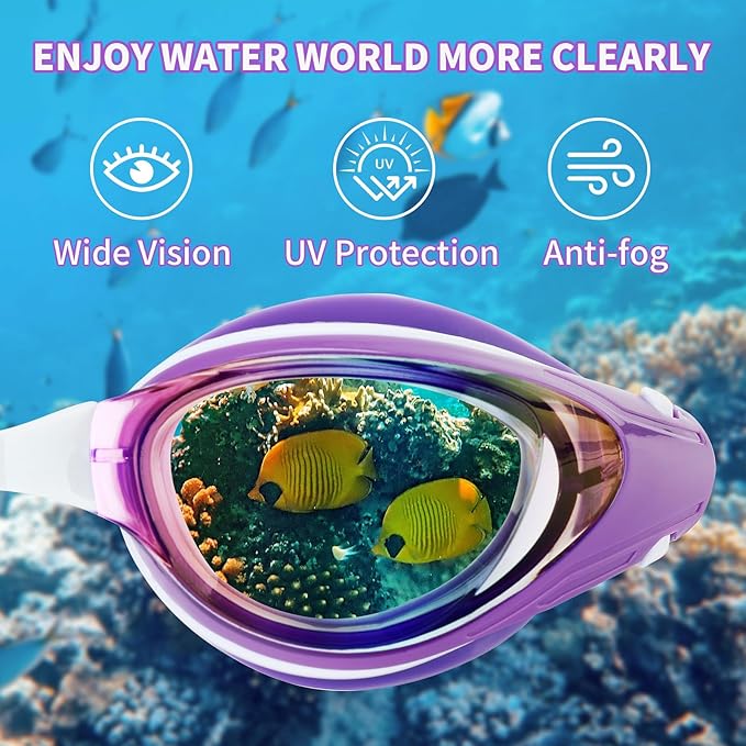 Nearsighted Swim Goggles, Shortsighted Optical Swimming Goggles No Leaking Anti Fog UV Protection for Adult Men Women-StrideForce Fitness