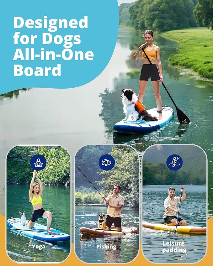 ZLX Inflatable Stand Up Paddle Board, 10'6" SUP Non-Slip Stable Deck Pad, Unique Center Fin, Premium Accessories, Portable Paddleboard for Adults, Beginners, All Skill Levels-StrideForce Fitness