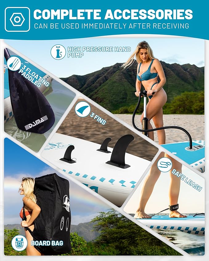 DAMA 11'*34"*6" Inflatable Paddle Board, Paddle Boards for Adults,Sup,Lightweight and Durable, Easy to Inflate, Versatile in Style, Fully Functional, Equipped w/High Grade Accessories.-StrideForce Fitness