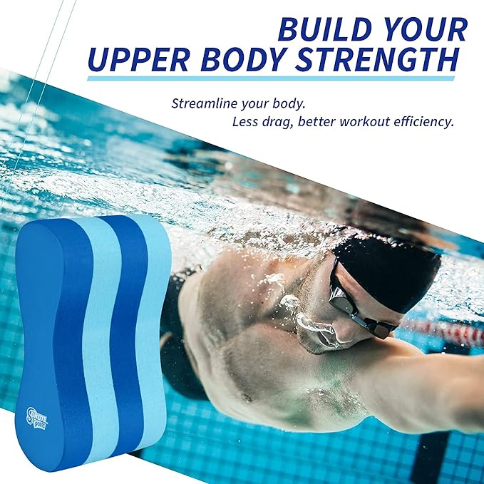 Sunlite Sports EVA 5-Layer Pull Buoy Leg Float - Pool Training Aid, Legs and HIPS Support for Adults, Kids, and Beginners, for Swimming Stroke-StrideForce Fitness