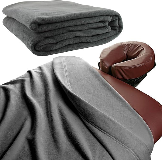 NRG Polar Fleece Blankets Fleece Massage Table Blanket - 60" x 86" - Grey - Ultra Soft, Warm & Comfortable - Lightweight Blanket Perfect for Most Massage Tables - Machine Washable-StrideForce Fitness