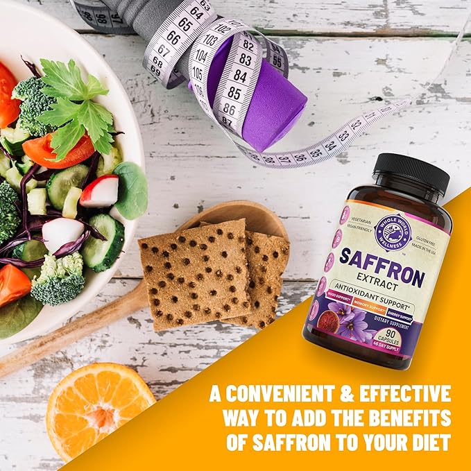 100% Pure Saffron Extract - Supports Weight and Appetite Health, Mood, Focus, Memory, Digestion, Eye, Skin and Brain Health. NSF Certified Saffron Supplements for Women and Men, 45-Day Supply.-StrideForce Fitness