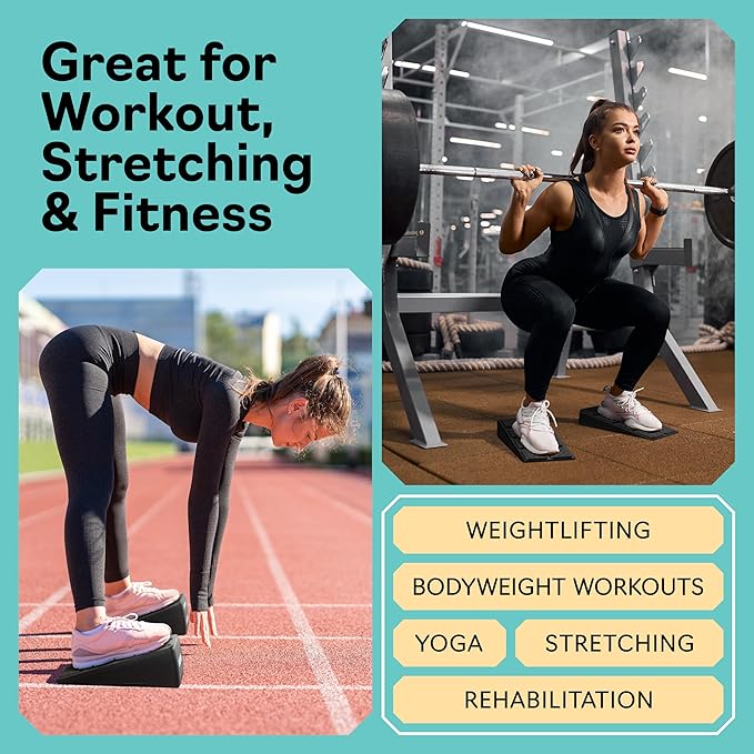 Squat Wedge - Squat Wedge Block 520 LBS Weight Capacity - Slant Board for Calf Stretching - Calf Stretcher Slant Board - yoga blocks-StrideForce Fitness