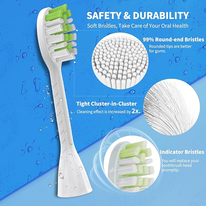 Toothbrush Replacement Heads Compatible with Philips One Series Sonicare Battery Toothbrush BH1022/07, 10 Pack Replacement Heads, Soft Bristles, White