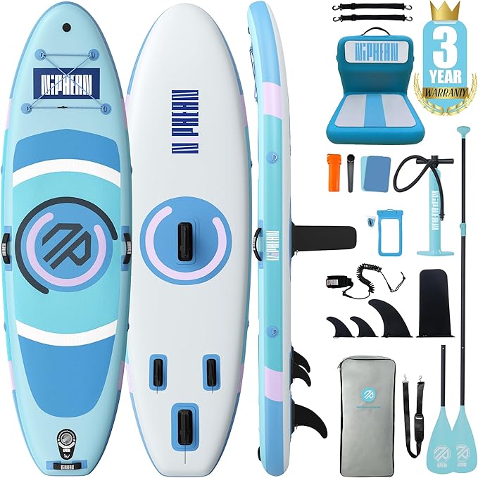 Niphean（Ultra-Light）Inflatable Paddle Board with (Beginner Friendly) StabilTrac Fin and Durable SUP Accessories, 10' Stand Up Paddle Boards for Adults & Youth, Versatile Yoga Paddle Board, Gift Ideas-StrideForce Fitness
