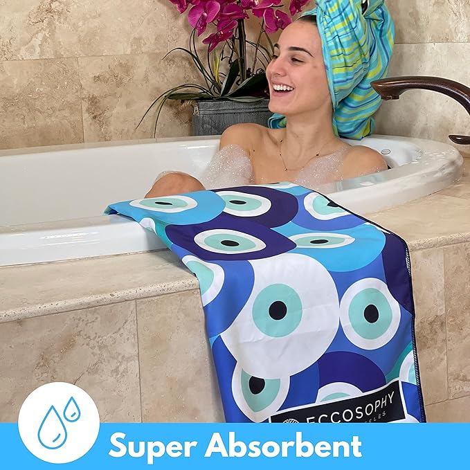 ECCOSOPHY Microfiber Beach Towel - Sand Free Towels are Quick Dry, Light Weight, Super Absorbent - Perfect Pool, Travel, Cruise, Camping Essentials - Oversized Extra Large for Adults 71x35 in-StrideForce Fitness