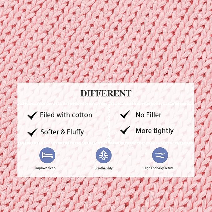 L'AGRATY Knitted Weighted Blanket - 60"x80" 20lbs Cooling Chunky Knit Heavy Blanket for Adults Braided Crochet Throw Thick Cable Yarn Knit Decorative No Beads Evenly Weighted Machine Washable-StrideForce Fitness