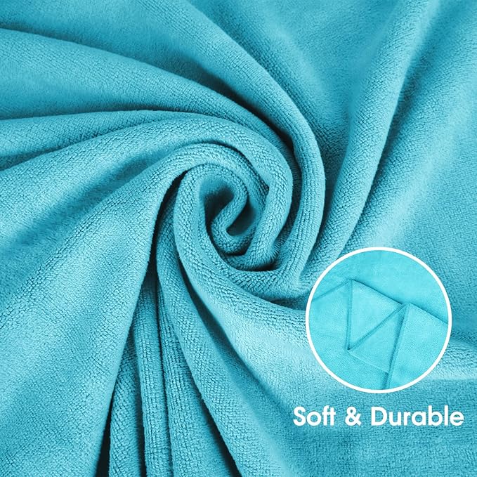 JML Microfiber Towels, Large Bath Towel Set 6 Pack, 27" x 55" - Extra Absorbent, Fast Drying, Multipurpose for Swimming, Fitness, Sport, Yoga, Purple/Grey/Light Blue-StrideForce Fitness