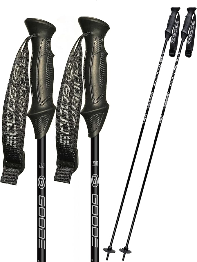 GOODE G-Max Summit Ski Poles – Lightweight & Durable Carbon Composite Downhill Ski Poles for Men & Women – Ergonomic Grip & Shock Absorbing Design – Pair-StrideForce Fitness